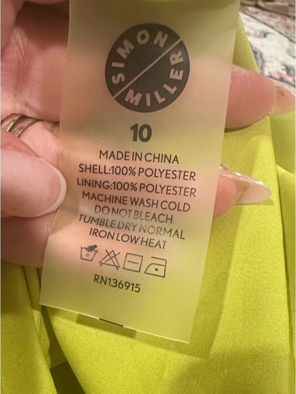 SIMON MILLER Satin Halter Chartreuse Prom Wedding Guest Long Slip Dress 10 - Picture 9 of 12